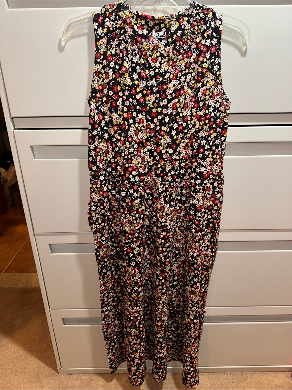 Denim&CO Sleeveless Black Floral Maxi Dress